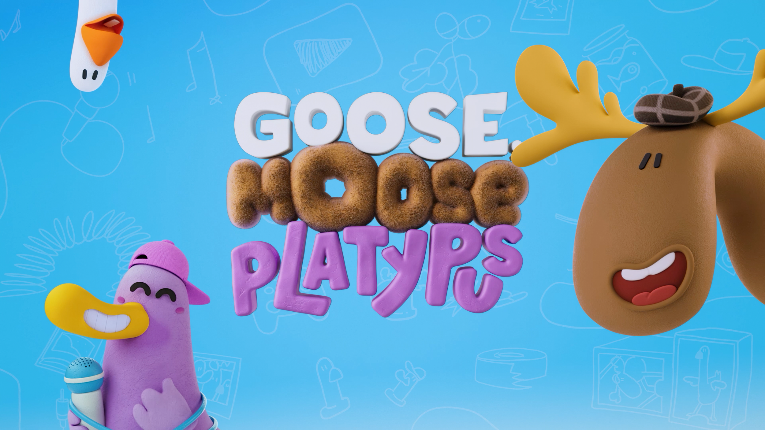 Moose Meets a New Friend 🐜💨😅 | Goose, Moose & Platypus | New Animated Series